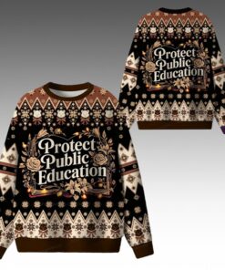 Alternative view of 2025 Christmas Protect Public Education Ugly Sweater 