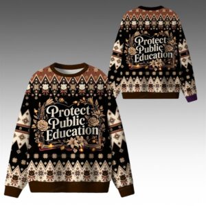 Alternative view of 2025 Christmas Protect Public Education Ugly Sweater - Grishko.com