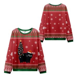 Alternative view of 2025 Christmas Purrfectly Festive Cat Ugly Sweater - Grishko.com