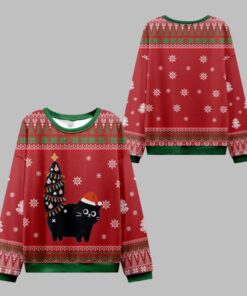 2025 Christmas Purrfectly Festive Cat Ugly Sweater 