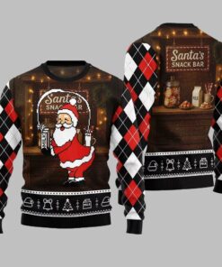 Alternative view of 2025 Christmas Quirky Santa Snack Bar Ugly Christmas Sweater 