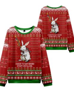 Alternative view of 2025 Christmas Rabbit Say It or Die Ugly Sweater 