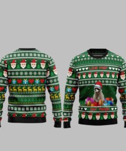 2025 Christmas Raccoon Live Fast Eat Trash Ugly Christmas Sweater 