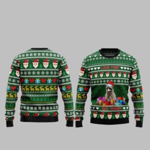 2025 Christmas Raccoon Live Fast Eat Trash Ugly Christmas Sweater - Grishko.com