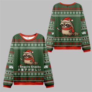 2025 Christmas Raccoons Need Snacks Ugly Sweater - Grishko.com