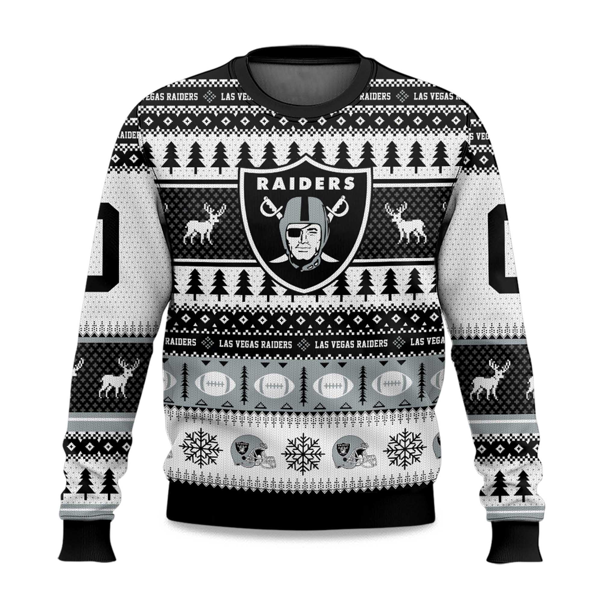 2025 Christmas Raiders Personalized Ugly Sweater
