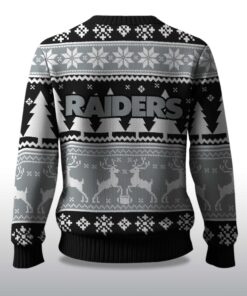 Alternative view of 2025 Christmas Raiders Reindeer Football Ugly Sweater