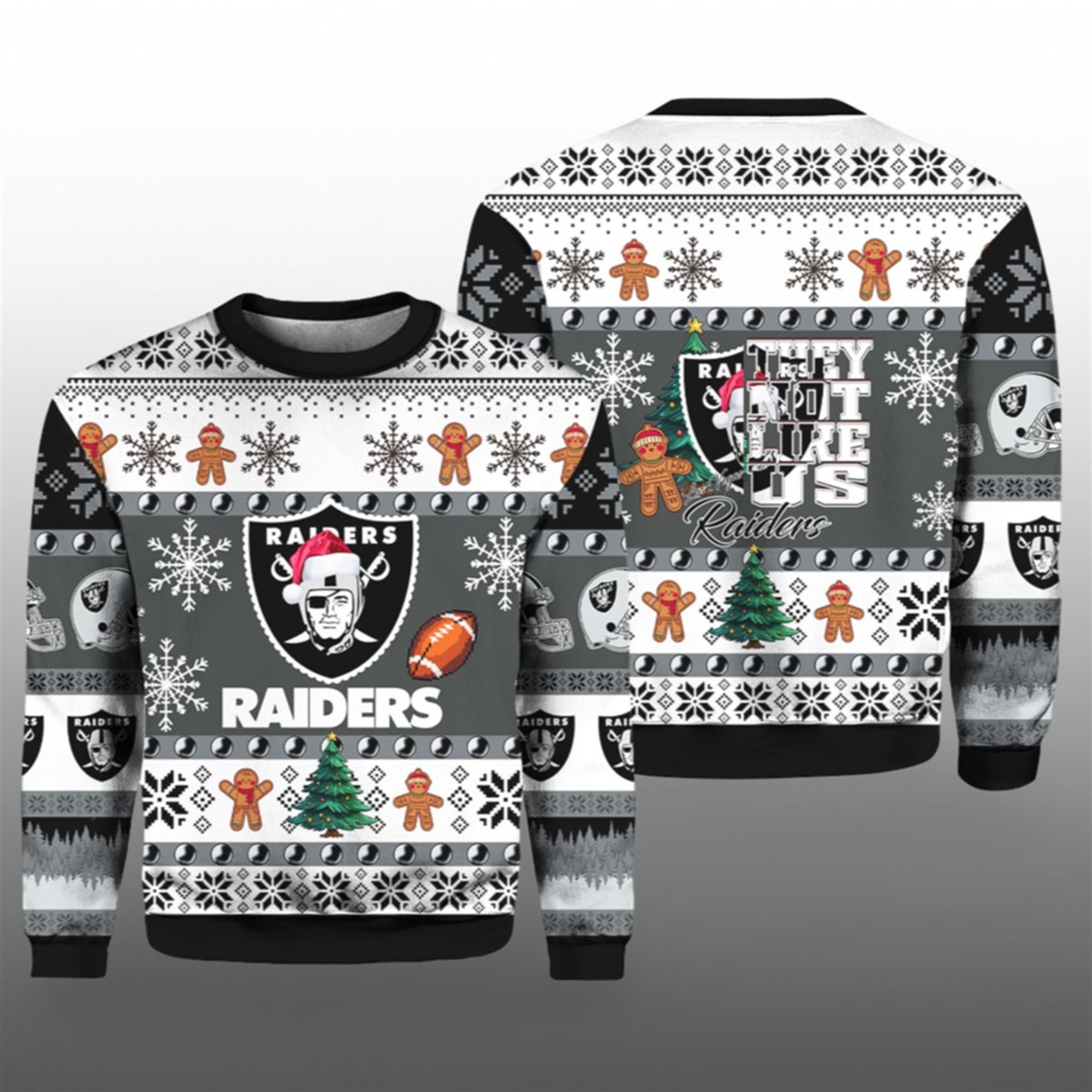 2025 Christmas Raiders They Not Like Us Ugly Sweater - Grishko.com