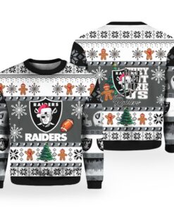 Alternative view of 2025 Christmas Raiders They Not Like Us Ugly Sweater 