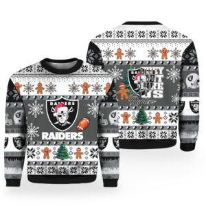 Alternative view of 2025 Christmas Raiders They Not Like Us Ugly Sweater - Grishko.com