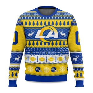 2025 Christmas Rams Personalized Ugly Sweater