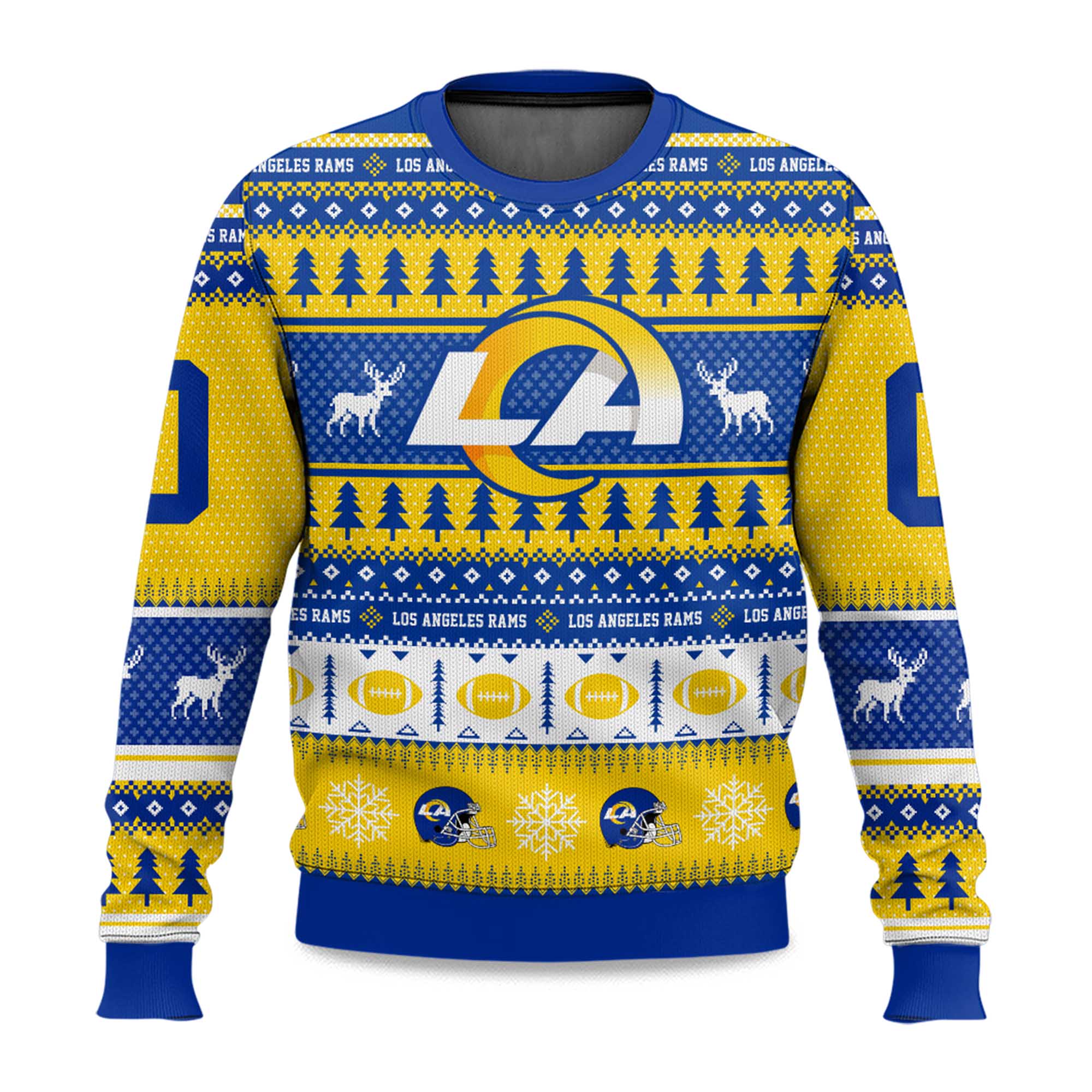 2025 Christmas Rams Personalized Ugly Sweater
