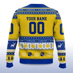Alternative view of 2025 Christmas Rams Personalized Ugly Sweater