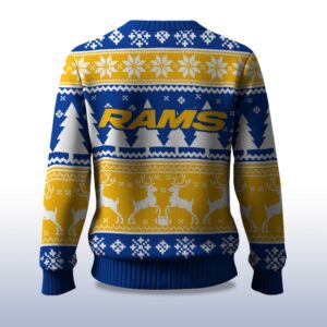 Alternative view of 2025 Christmas Rams Reindeer Football Ugly Sweater