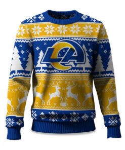 2025 Christmas Rams Reindeer Football Ugly Sweater