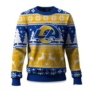 2025 Christmas Rams Reindeer Football Ugly Sweater