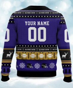 Alternative view of 2025 Christmas Ravens Personalized Ugly Sweater