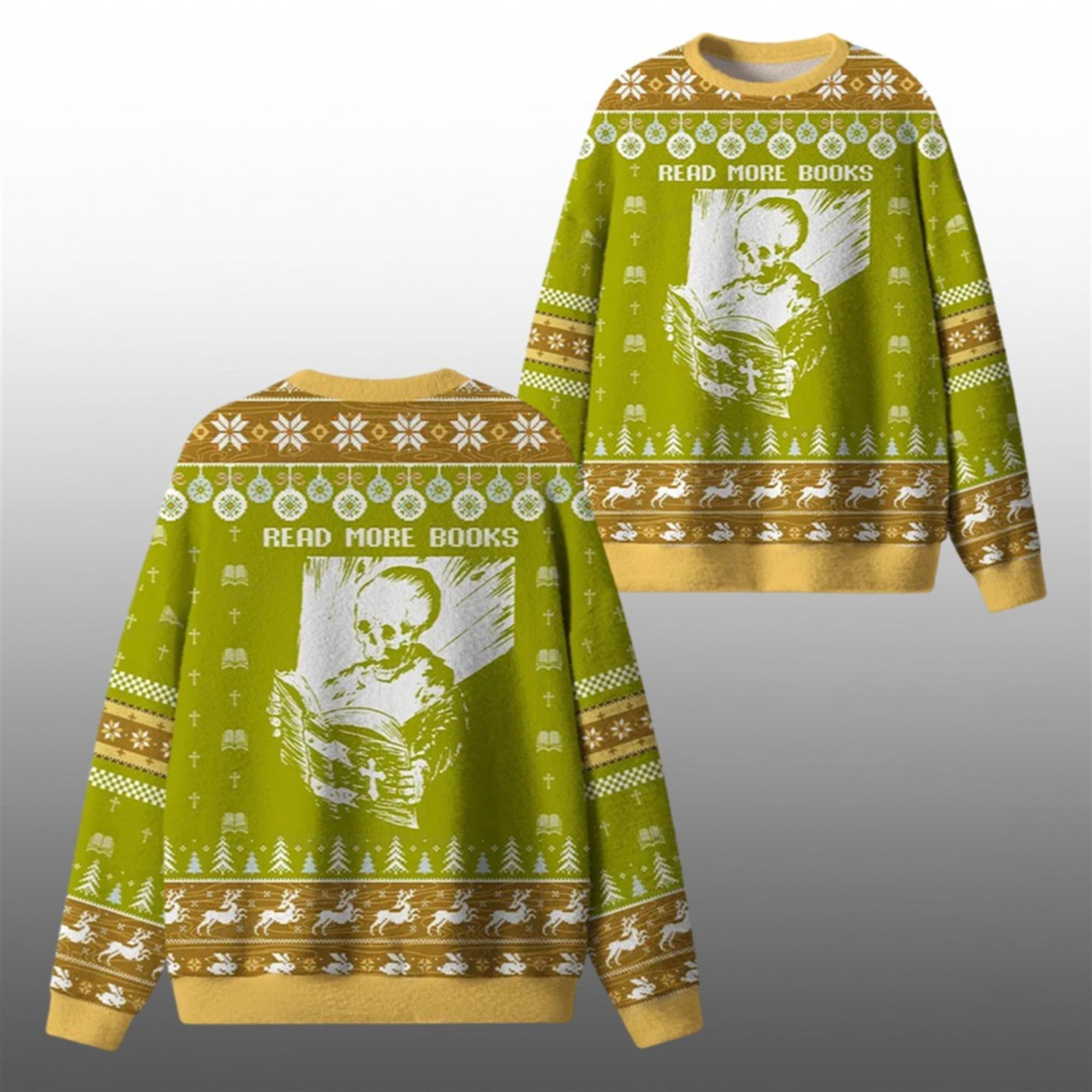 2025 Christmas Read More Books Ugly Sweater - Grishko.com