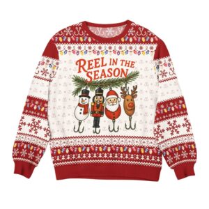 Alternative view of 2025 Christmas Reel In The Season Ugly Sweater - Grishko.com