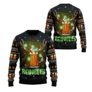 Alternative view of 2025 Christmas Reinbeer Awesome Ugly Christmas Sweater - Grishko.com