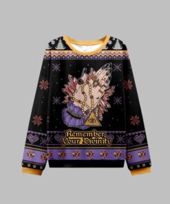 Alternative view of 2025 Christmas Remember Your Divinity Ugly Christmas Sweater 
