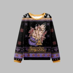 Alternative view of 2025 Christmas Remember Your Divinity Ugly Christmas Sweater - Grishko.com