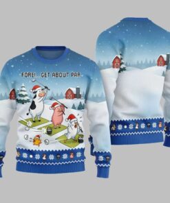 Alternative view of 2025 Christmas Ridiculous Farm Golf Fore Get About Par Ugly Christmas Sweater 