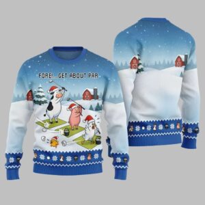 Alternative view of 2025 Christmas Ridiculous Farm Golf Fore Get About Par Ugly Christmas Sweater - Grishko.com