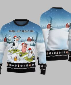 2025 Christmas Ridiculous Farm Golf Fore Get About Par Ugly Christmas Sweater 