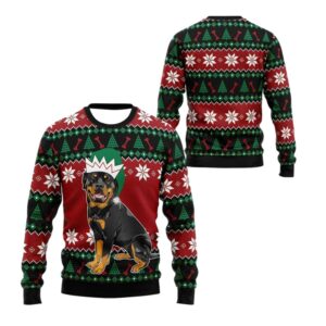 Alternative view of 2025 Christmas Rottweiler Ugly Christmas Sweater - Grishko.com