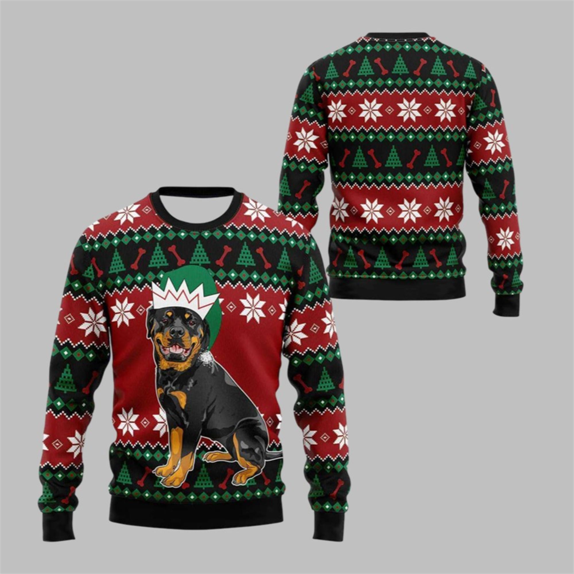 2025 Christmas Rottweiler Ugly Christmas Sweater - Grishko.com