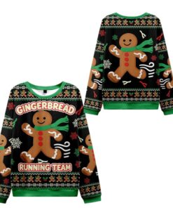 Alternative view of 2025 Christmas Running Gingerbread Man Ugly Sweater 