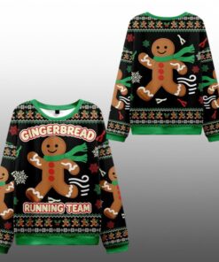 2025 Christmas Running Gingerbread Man Ugly Sweater 