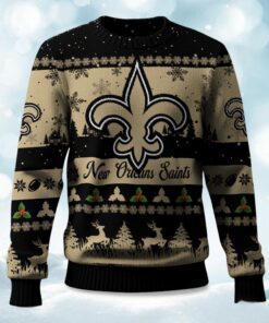 2025 Christmas Saints Festive Reindeer & Tree Ugly Sweater