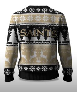 Alternative view of 2025 Christmas Saints Reindeer Football Ugly Sweater