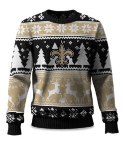 2025 Christmas Saints Reindeer Football Ugly Sweater