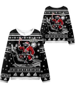 Alternative view of 2025 Christmas Samurai Bigfoot Ugly Sweater 