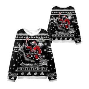 Alternative view of 2025 Christmas Samurai Bigfoot Ugly Sweater - Grishko.com
