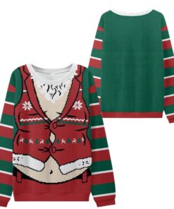 Alternative view of 2025 Christmas Santa Belly Ugly Sweater 