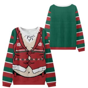 Alternative view of 2025 Christmas Santa Belly Ugly Sweater - Grishko.com