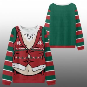 2025 Christmas Santa Belly Ugly Sweater - Grishko.com