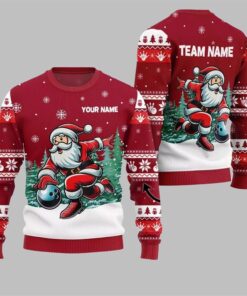2025 Christmas Santa Bowling Ugly Sweater 