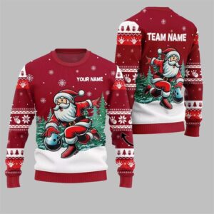 2025 Christmas Santa Bowling Ugly Sweater - Grishko.com