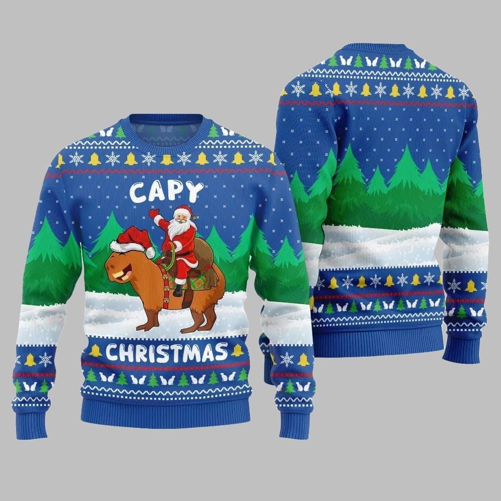 2025 Christmas Santa Capy Ugly Christmas Sweater - Grishko.com