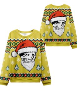 Alternative view of 2025 Christmas Santa Cat Ugly Christmas Sweater 