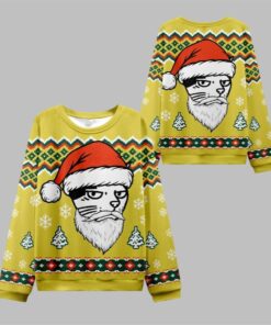 2025 Christmas Santa Cat Ugly Christmas Sweater 