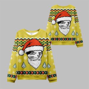 2025 Christmas Santa Cat Ugly Christmas Sweater - Grishko.com