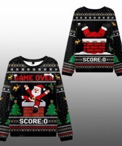 2025 Christmas Santa Claus Fell Into The Chimney Ugly Sweater 