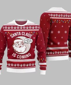 Alternative view of 2025 Christmas Santa Claus Is Coming Ugly Christmas Sweater 