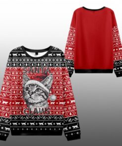 2025 Christmas Santa Claws Cat Ugly Sweater 